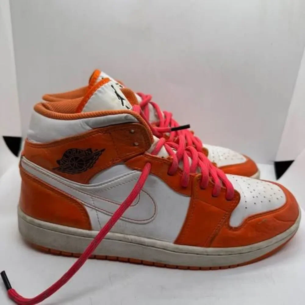 Nike Air Jordan 1 Mid Electro Orange Mens 9.5 shoes sneakers